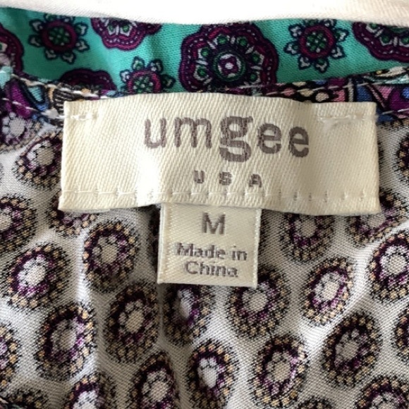 Umgee Boho Mini Dress Multicolor Bell sleeves open back women’s size medium - Picture 9 of 11